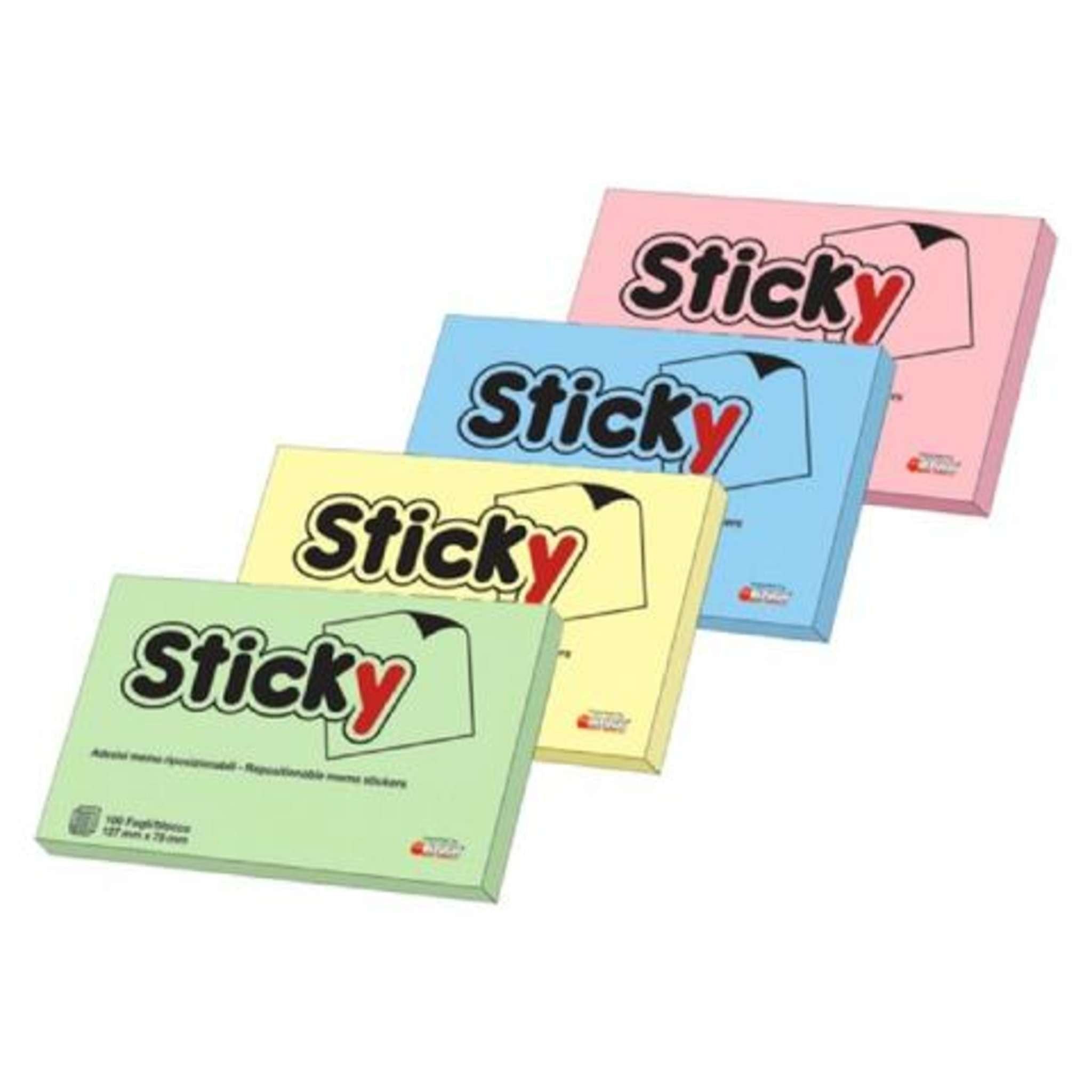 Cf.12 Memo Stick Pastello 76X127 (Rosa/Verdino/Celeste) X1