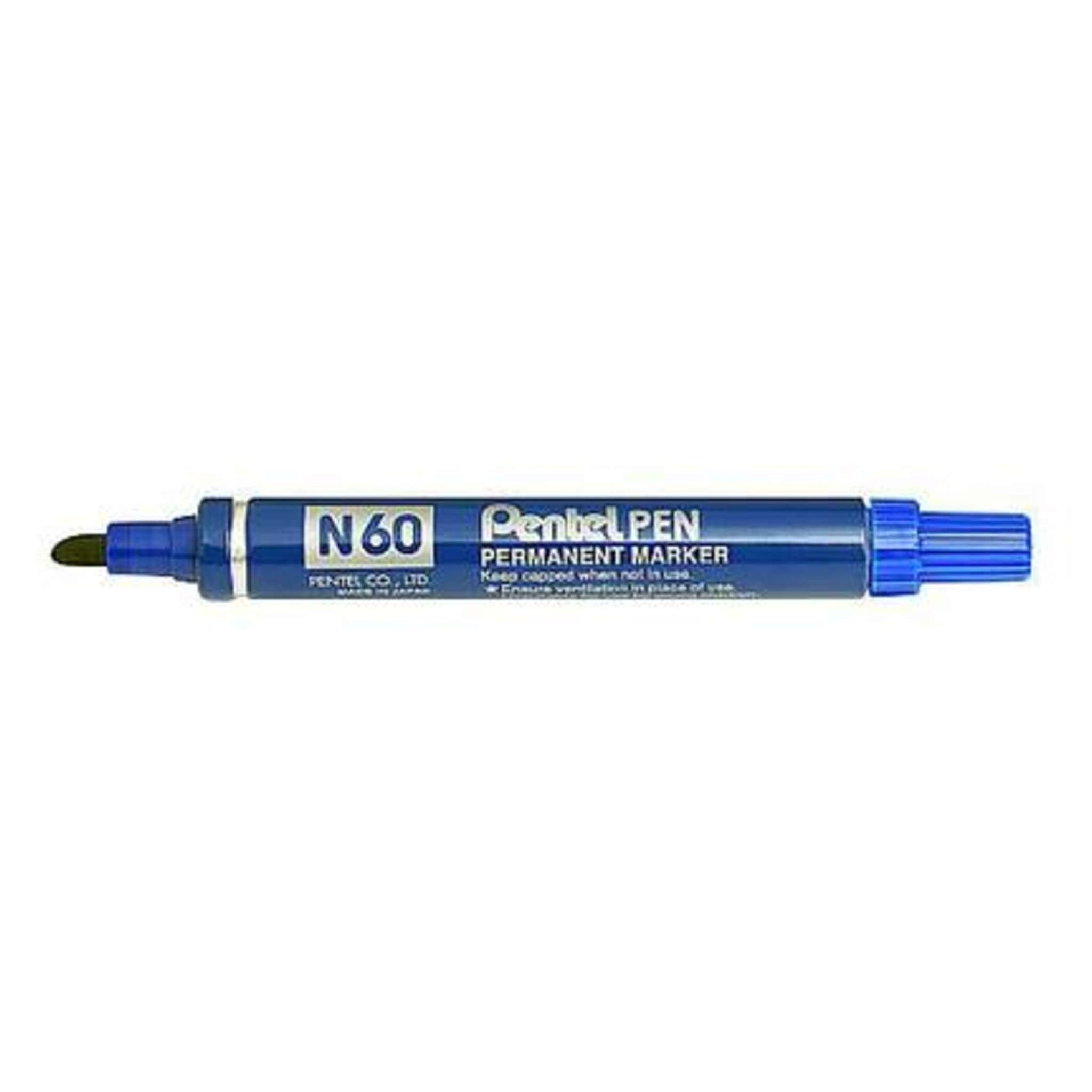 Marker Pentel Punta Scalpello N60 Blu X12