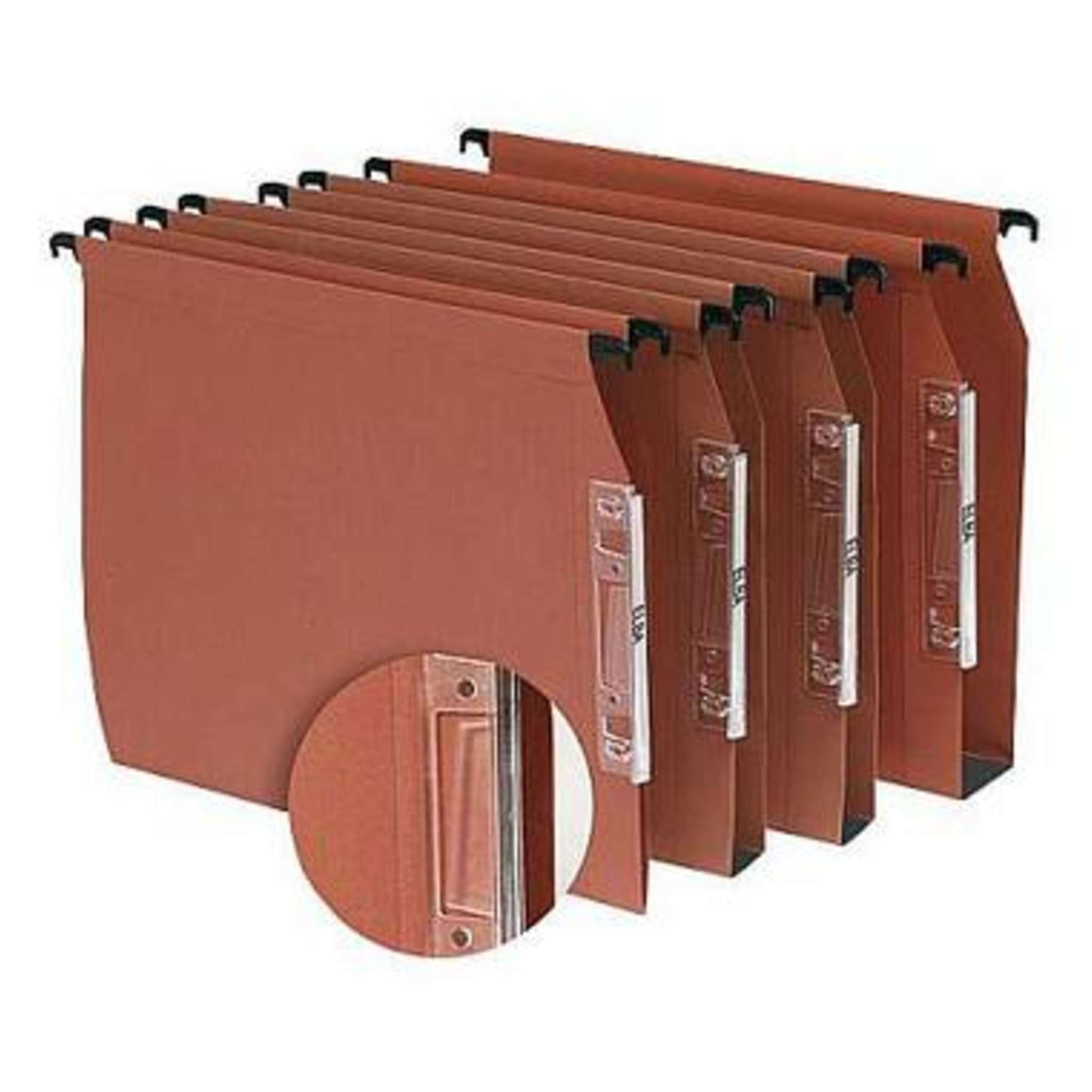 Confezione da 25 Cartelle Sospesa per Cassetto Arancione 32,4x26,6cm