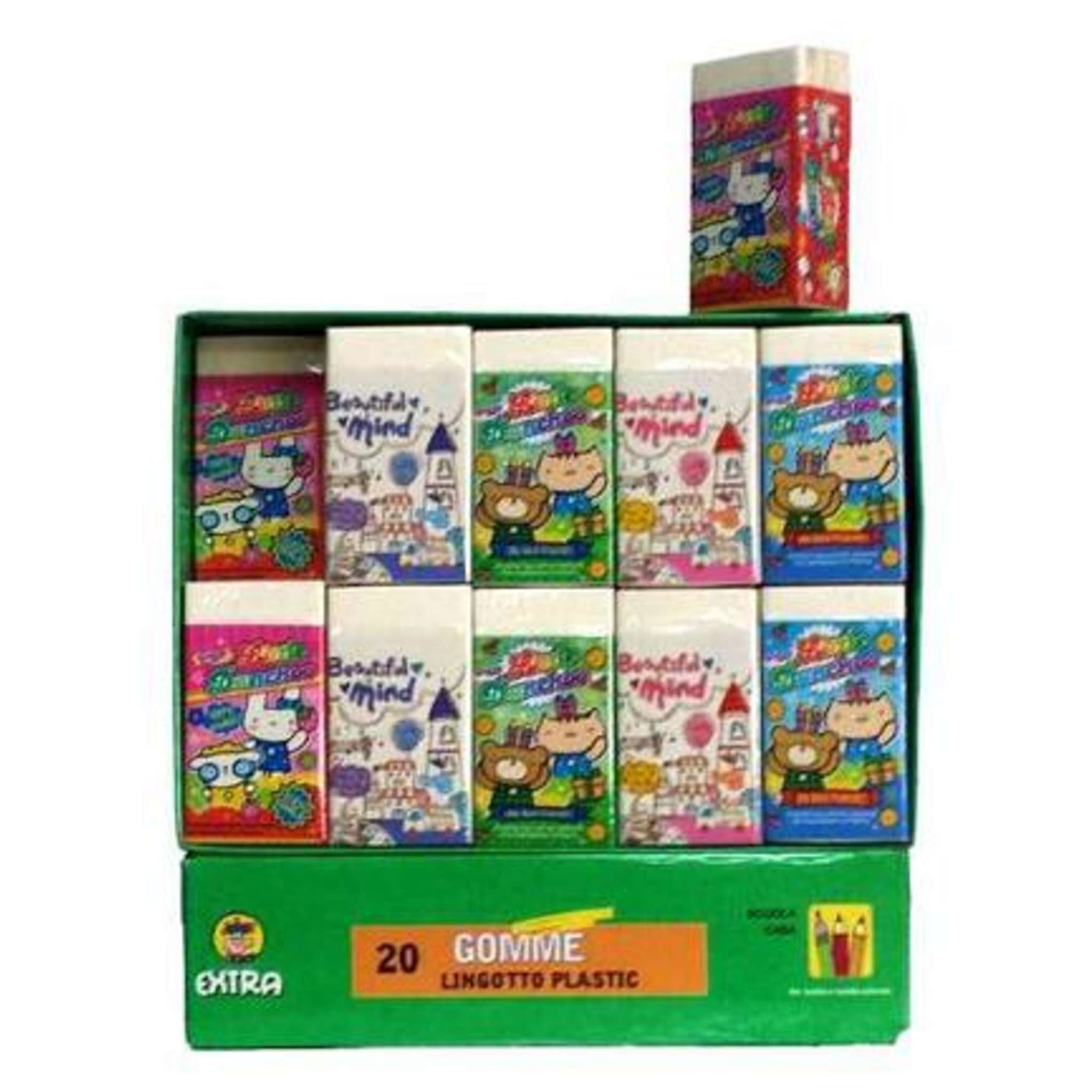 Bx 20 Gomme Plastica Lingotto Fantasy/B X1