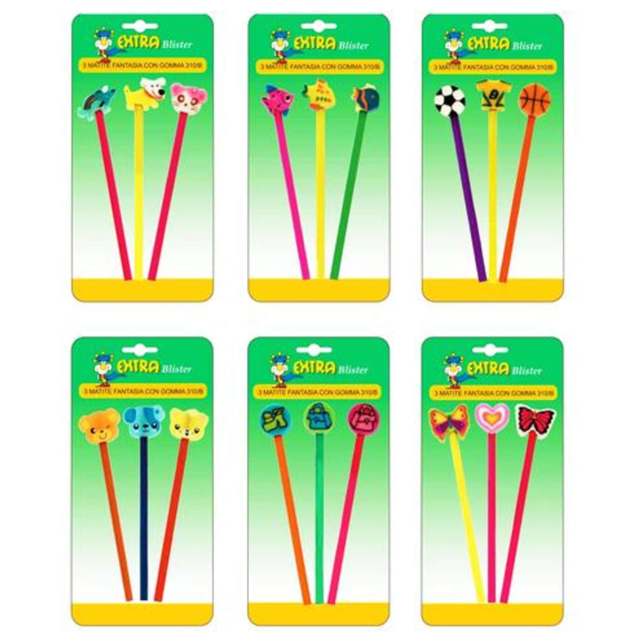 Bl 3 Matite C/Gomme Fantasie X1