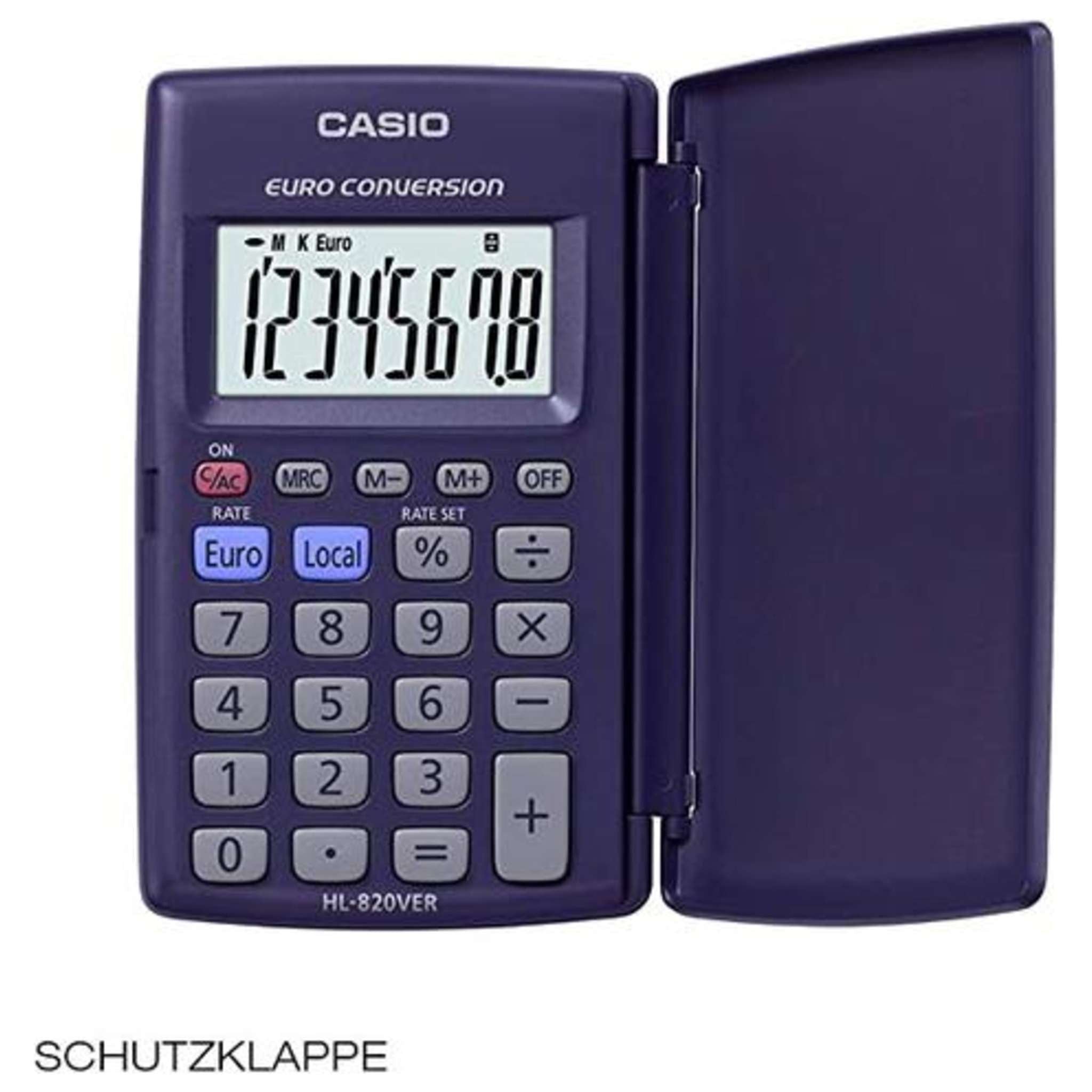 HL-820VERA-WA Calcolatrice Tascabile 8 Cifre Big Display con Custodia