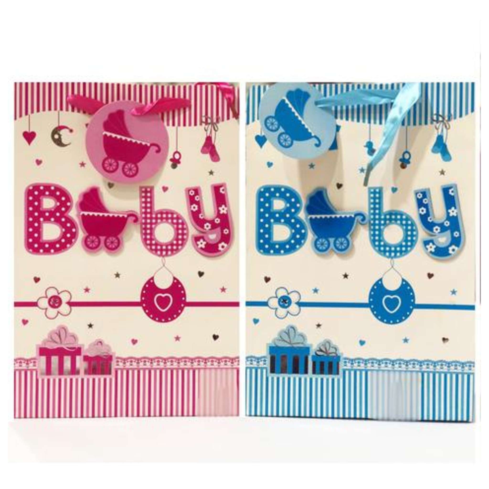 Shopper Baby 19X28X12Cm Rosa/Azzurro X12