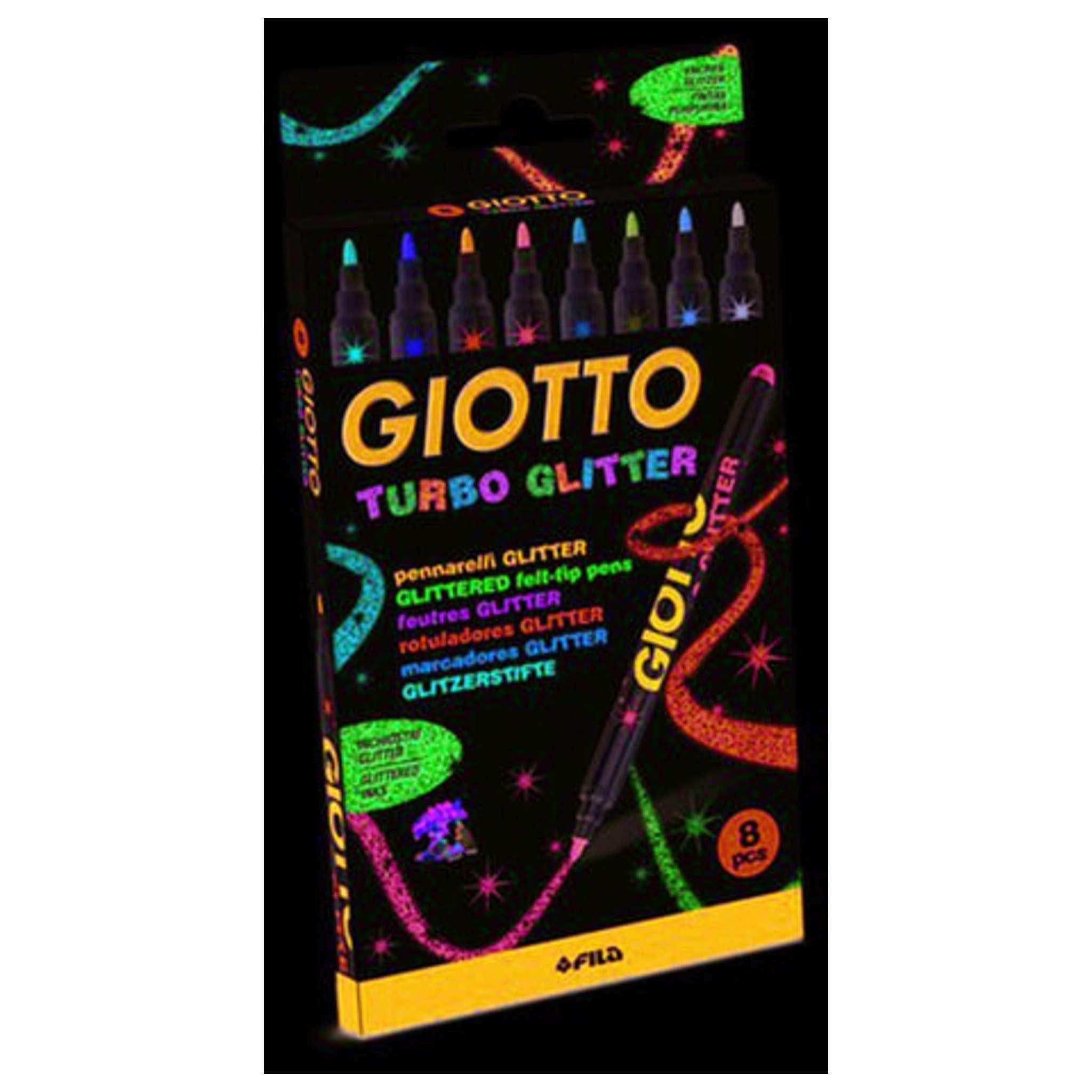Scatola 8 Turbo Glitter Giotto 4258 X10