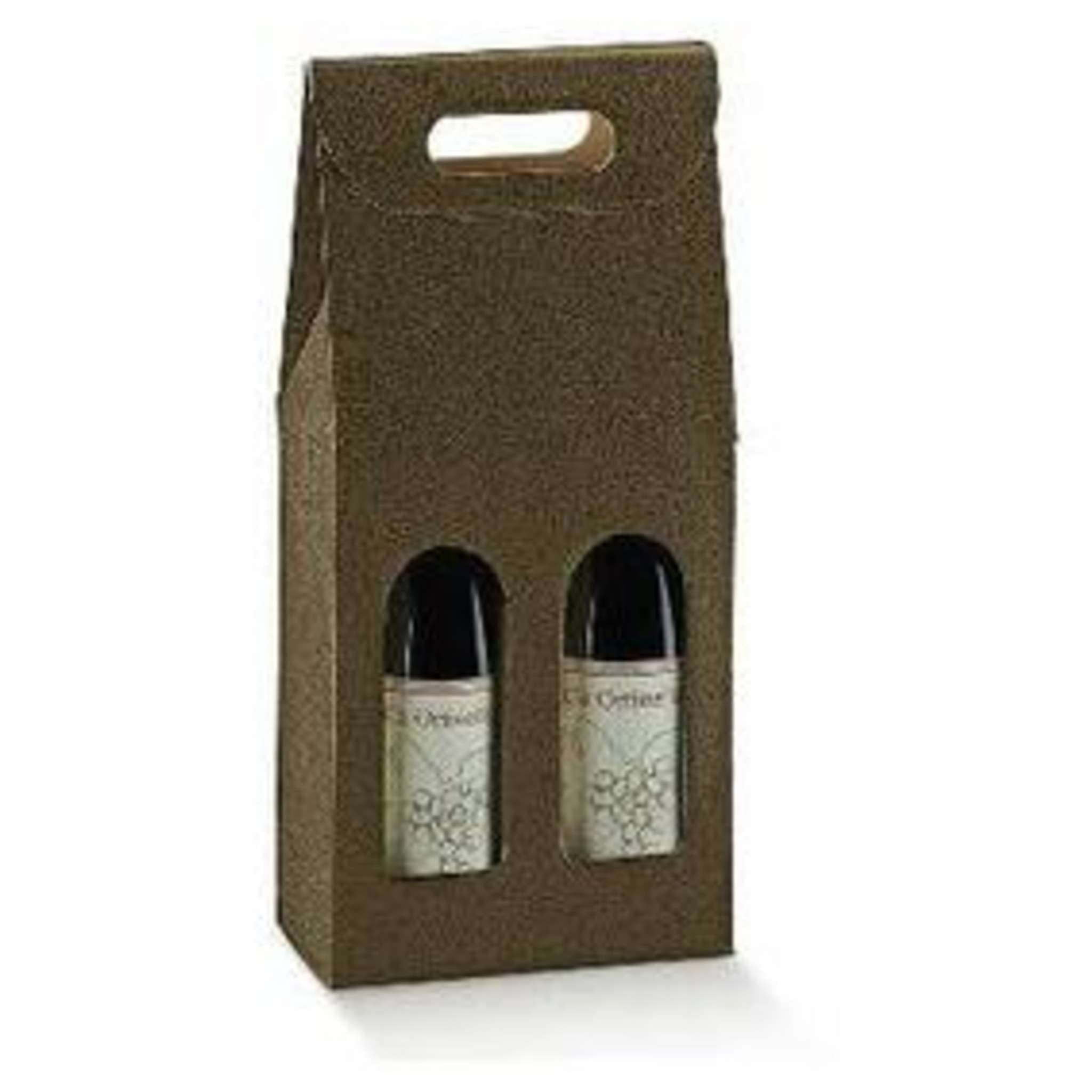 Scatola 2 Bottiglia Pelle Marrone 33026 X10