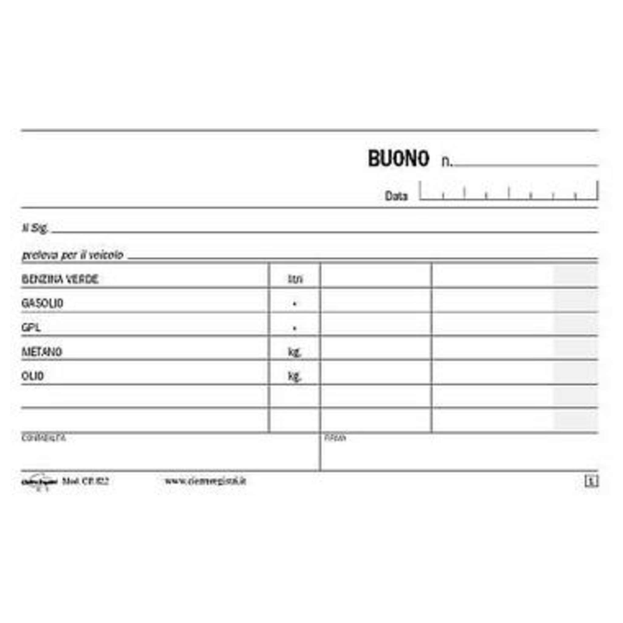 Blocco 17X10 Buono Prelievo Carburante X5