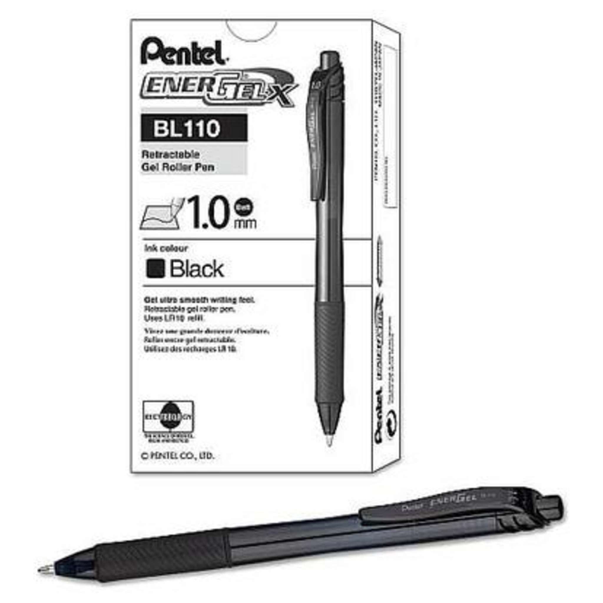 Confezione 12roller Energel x Click 1mm ner