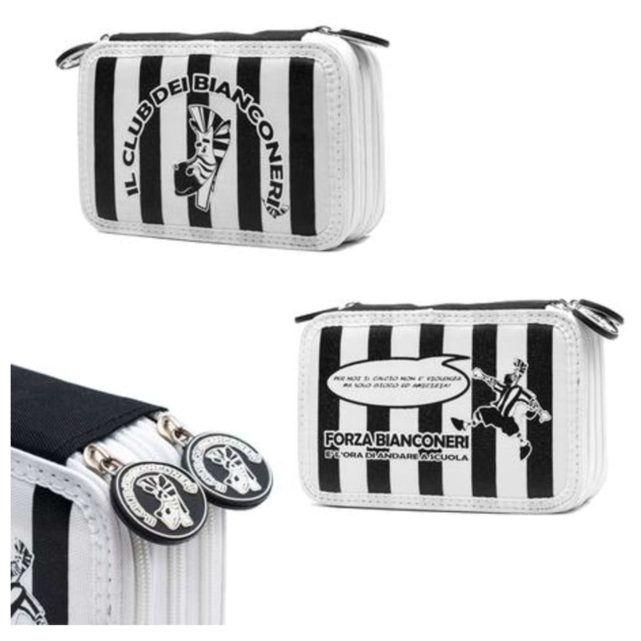 Astuccio 3 Zip Forza Bianco Neri Interno Giotto X1