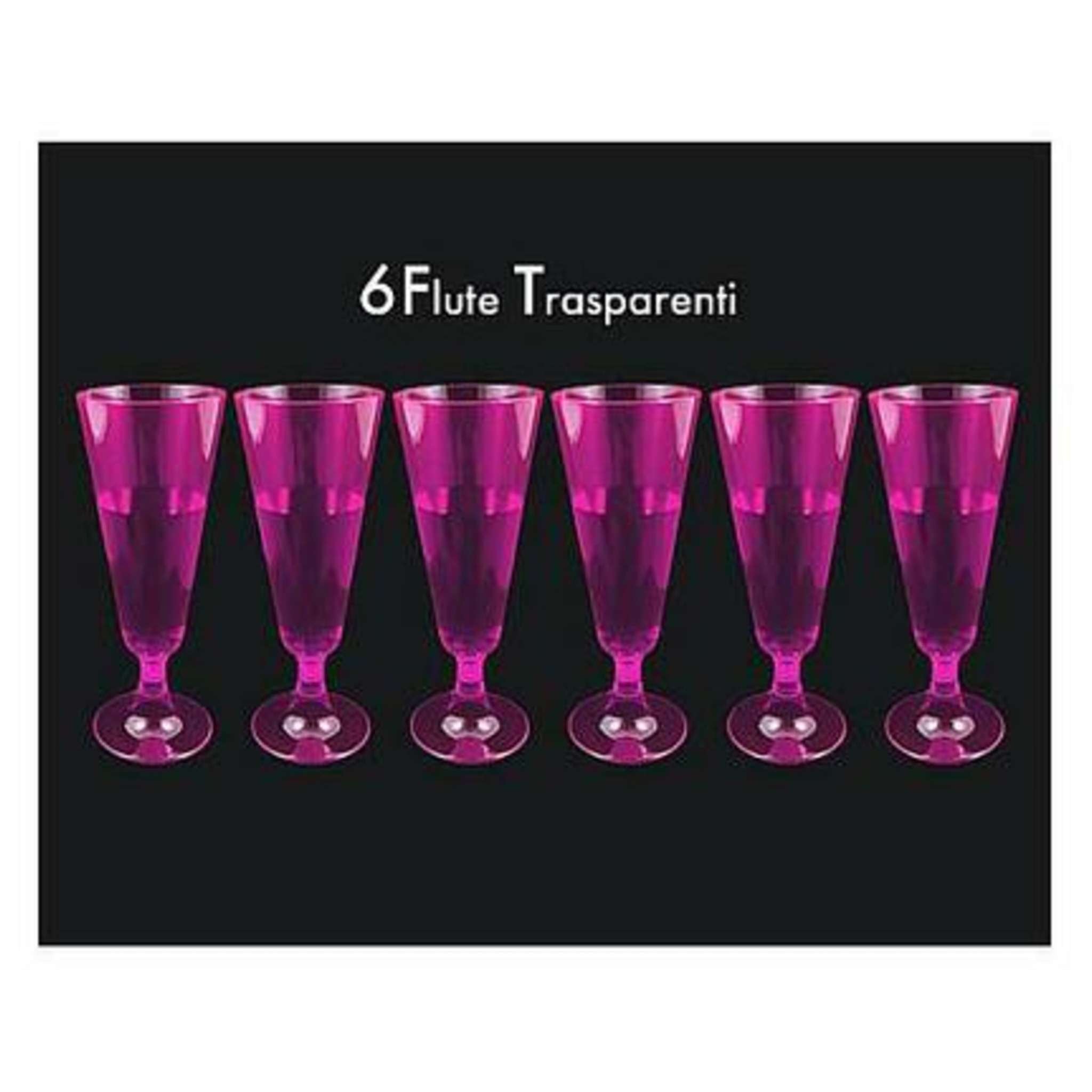 Cf.6 Calice Champagne Colore Fuxia X1