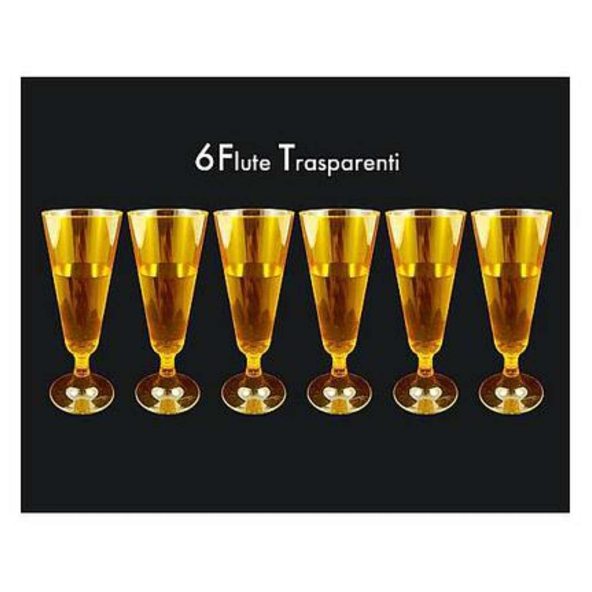 Cf.6 Calice Champagne Colore Arancio X1