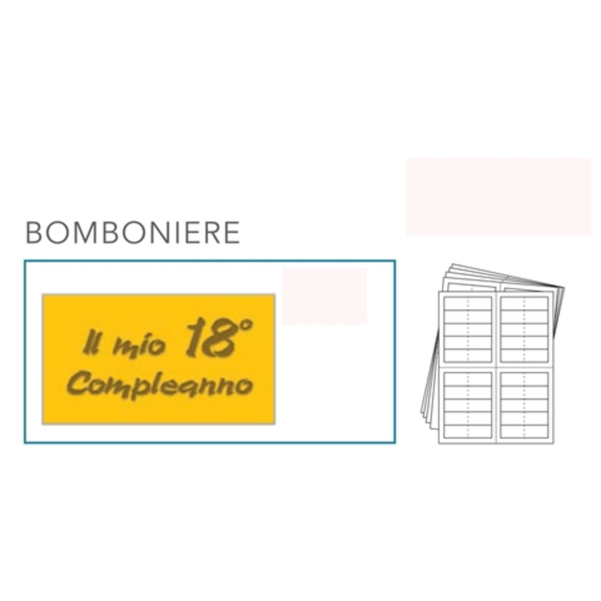 Conf. 20 Bigliettini Bomboniera 18 Anni 00039 X10