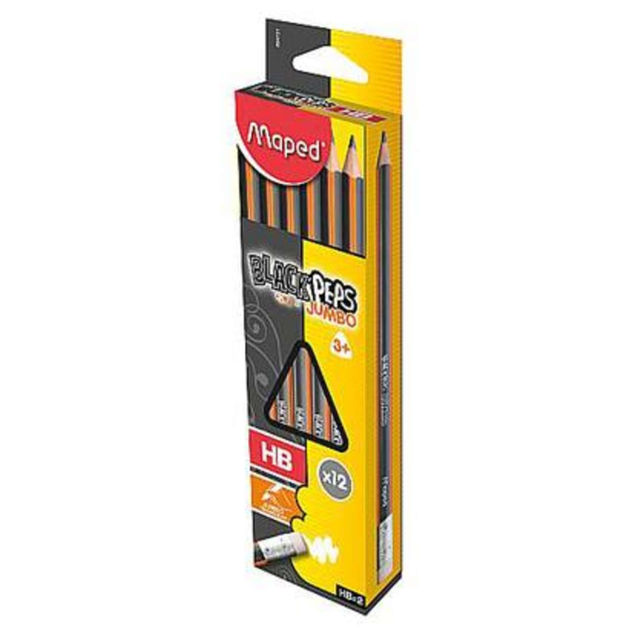 Matita Jumbo Con Gomma Maped 2=Hb X12