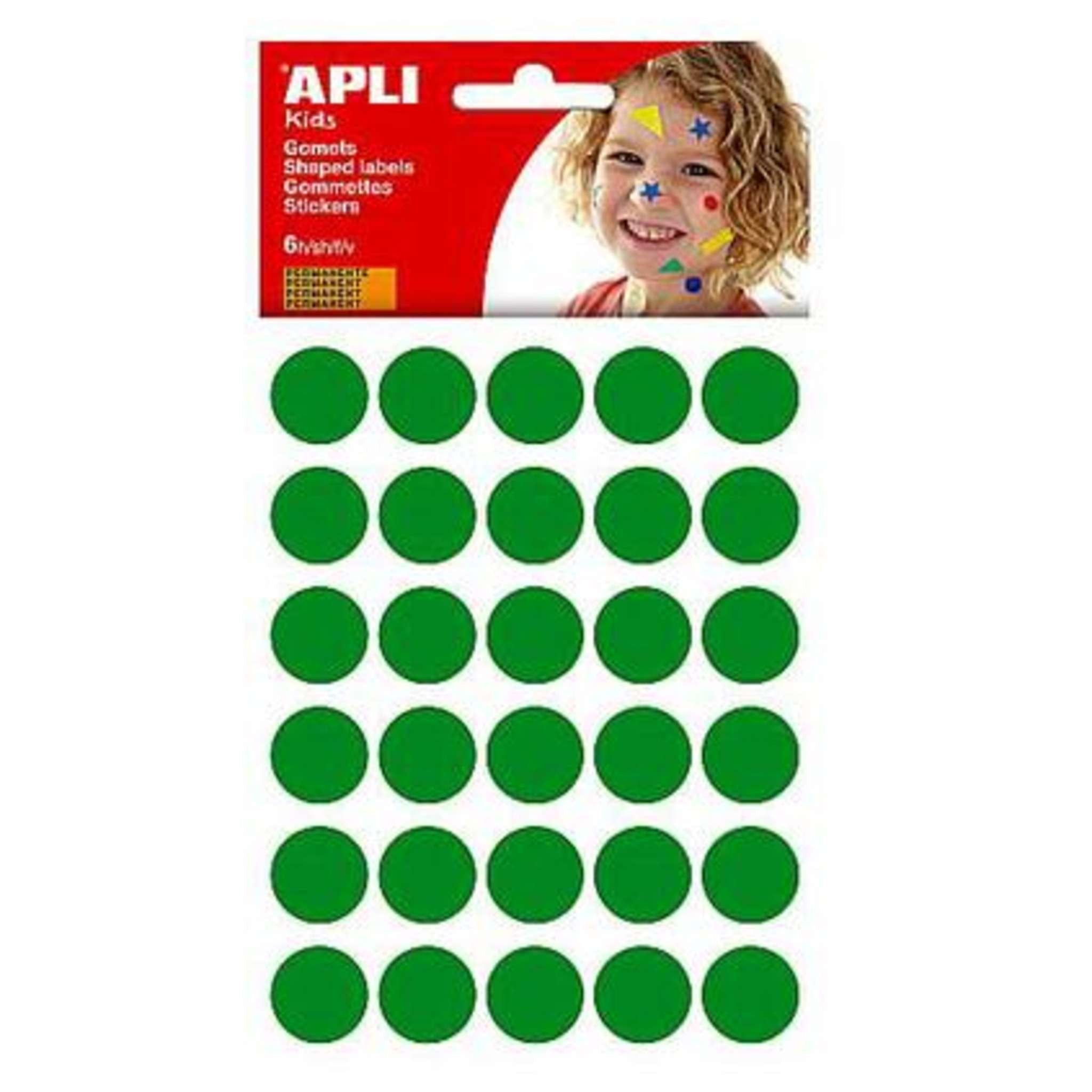 Bs. 6Fg Etichette Adesive Cerchi 20Mm. Verde X1