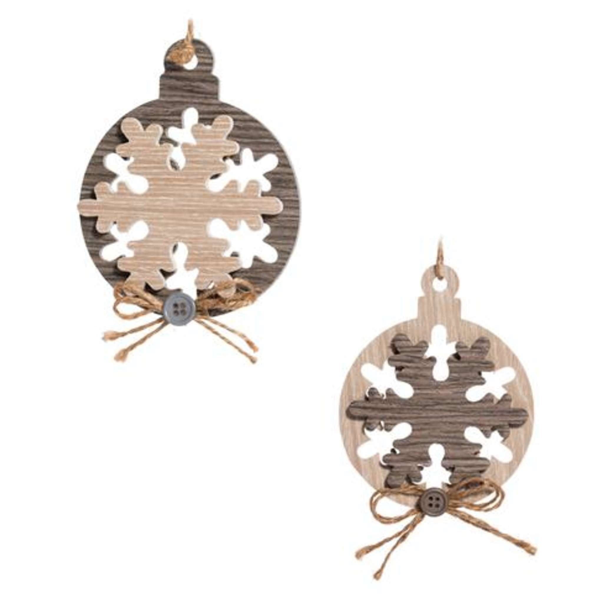 Ornamenti 10Cm 3D Fiocco Di Neve Legno Nas-100 X1