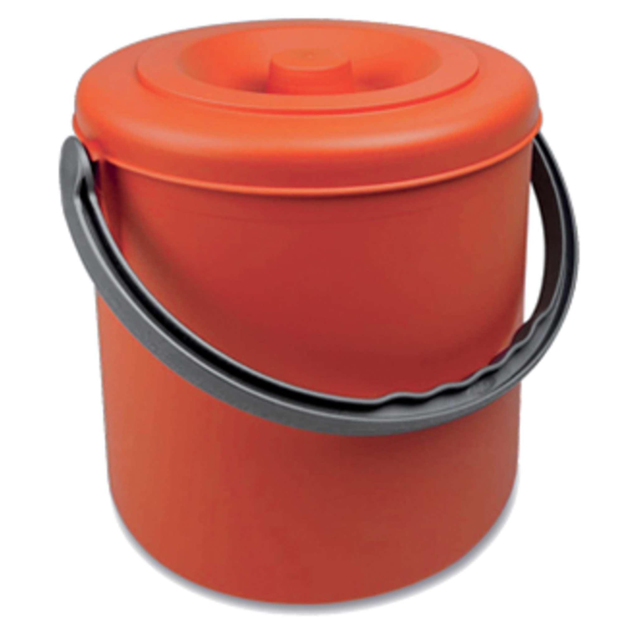 Pattumiera 10 Con Coperchio Eureka Arancio - Ø 25X27H Cm
