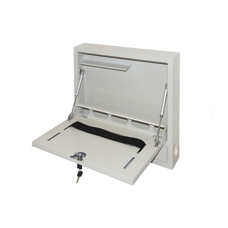 Armadio a Muro per Notebook con Chiusura Chiave Grigio con Pistoni