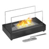 Camino Caminetto a Bioetanolo 1340W in Acciaio Inox e Vetro 36x19x21 cm - Nero - FFB105 BLK