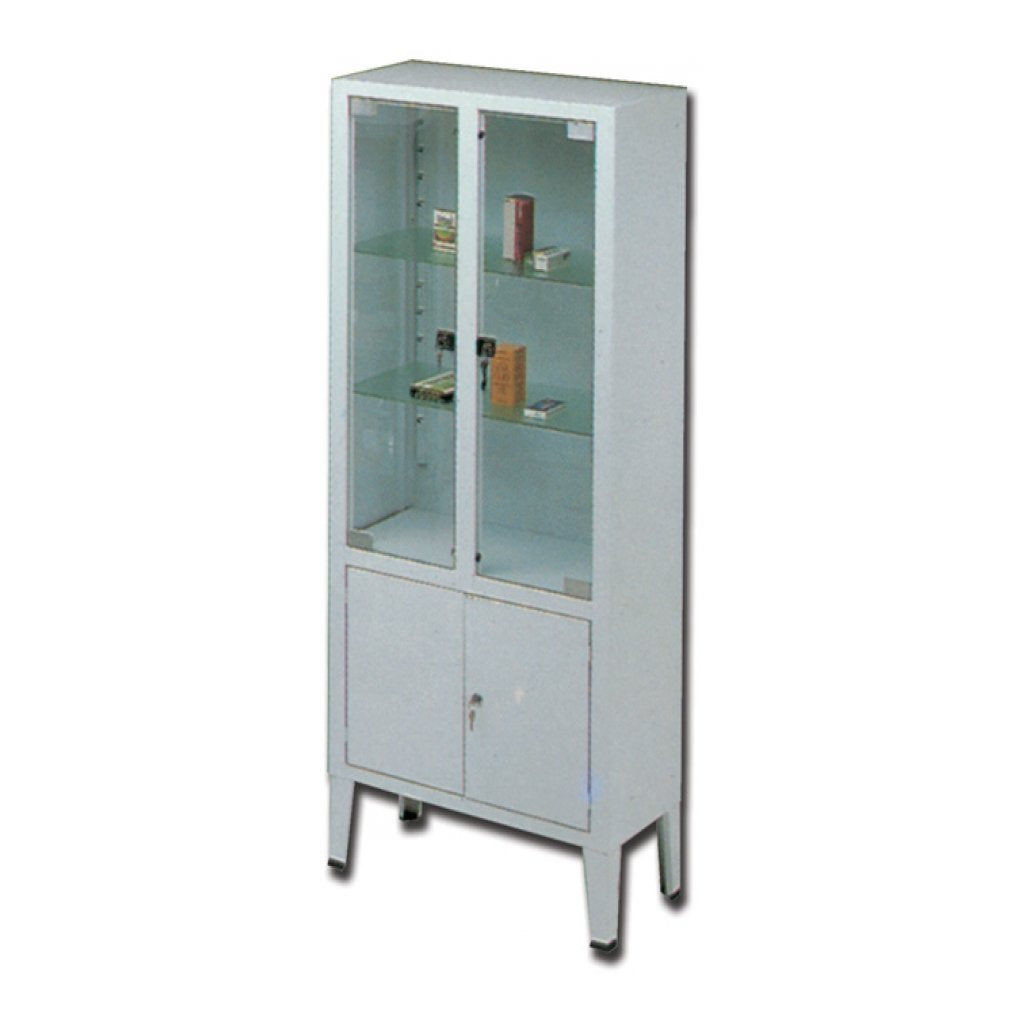 Vetrina 4 Ante - 3 Ripiani - Vetro Temperato - 1 Pz.