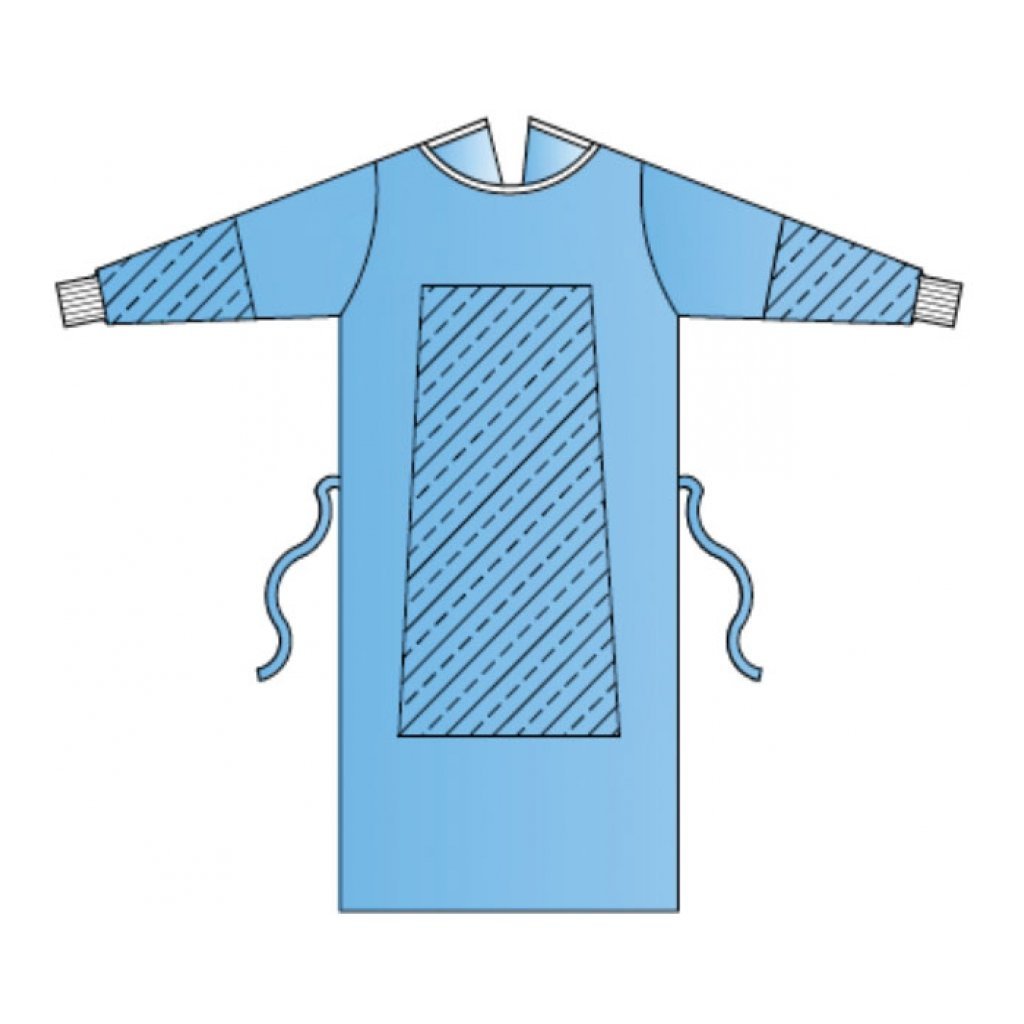 Camice Chirurgico Rinforzato 35 G/M2 130 cm - Sterile - Conf. 30 Pz.