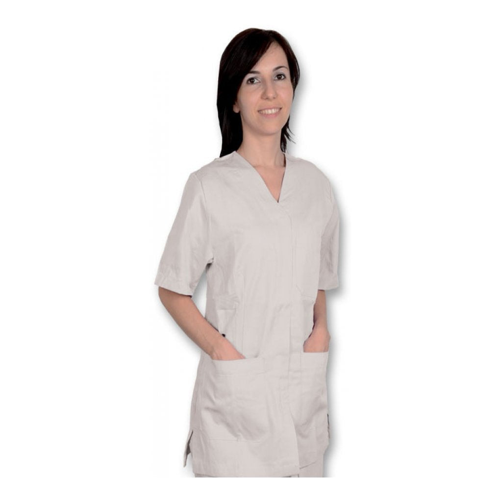 Casacca con Bottoni - Cotone/Pol. - Unisex - Bianca - 1 Pz.
