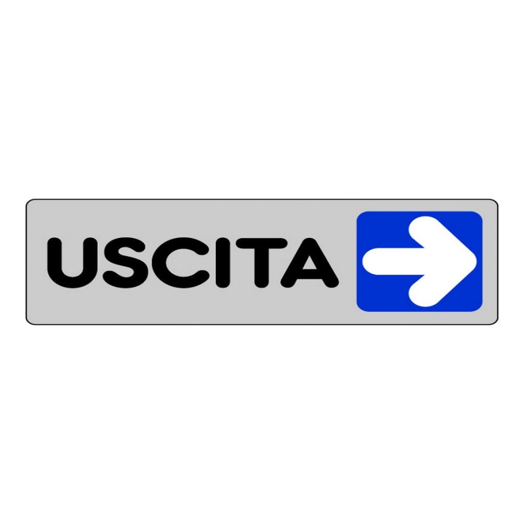 Etichetta Segnaletica Adesiva Uscita a Destra 10 Pz. cm. 15X5.