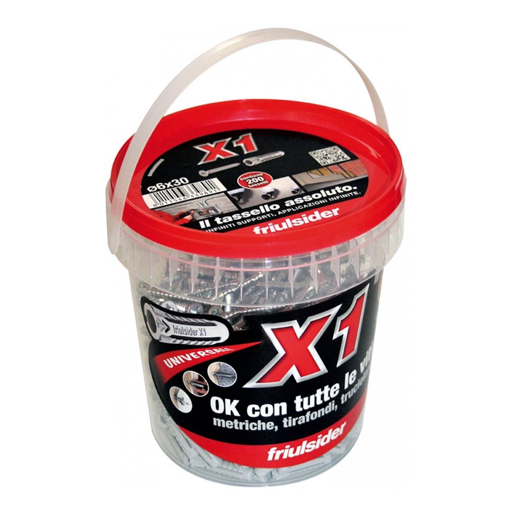 Tassello Universale X1 Evo con Vite in Box 100 Pz. mm. 8X40