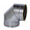 Gomito 90° Tubo Canna Fumaria Doppia Parete in Acciaio Inox Per Stufe Ø10/15 cm
