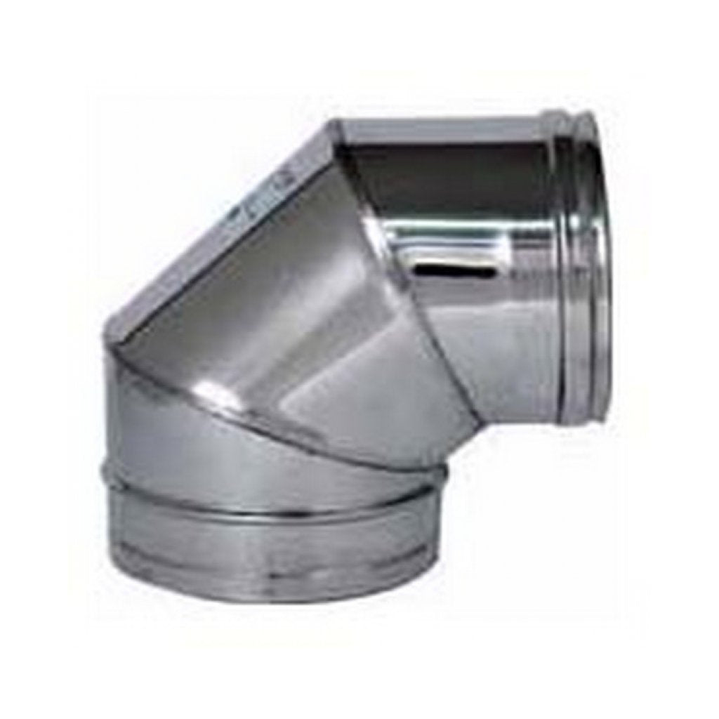 Gomito Curva Tubo a 90° in Acciaio Inox AISI 304 per Stufe - Ø8 cm