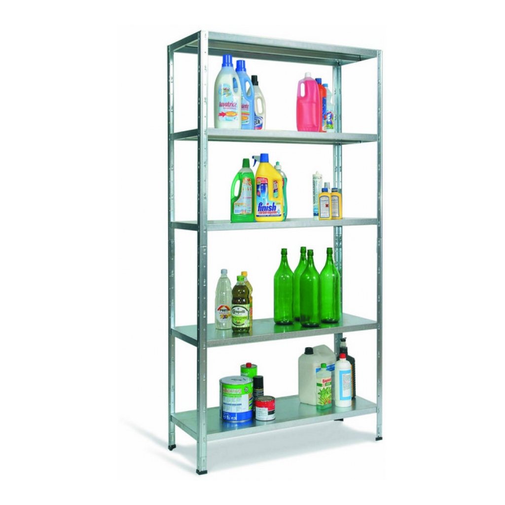 Kit Scaffali ad Incastro Zincato Aste Spezzate cm. 100X40X186 H