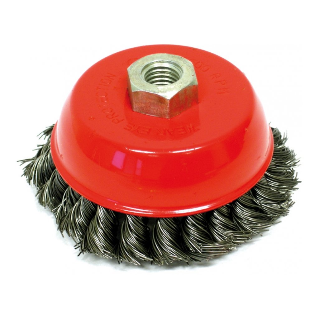 Spazzola a Tazza a Mazzetti Ritorti Attacco M14 Ø mm. 120