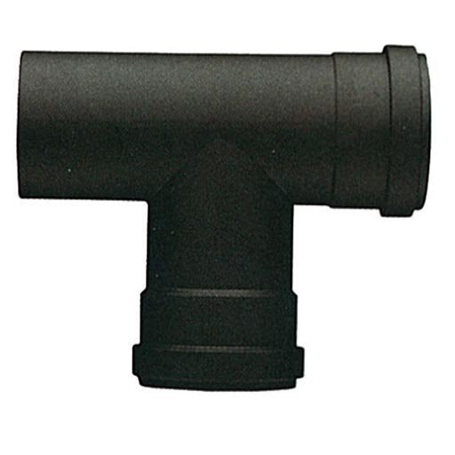 Raccordo a T in acciaio porcellanato per Stufa a Pellet - Attacco FFM - Ø8 cm