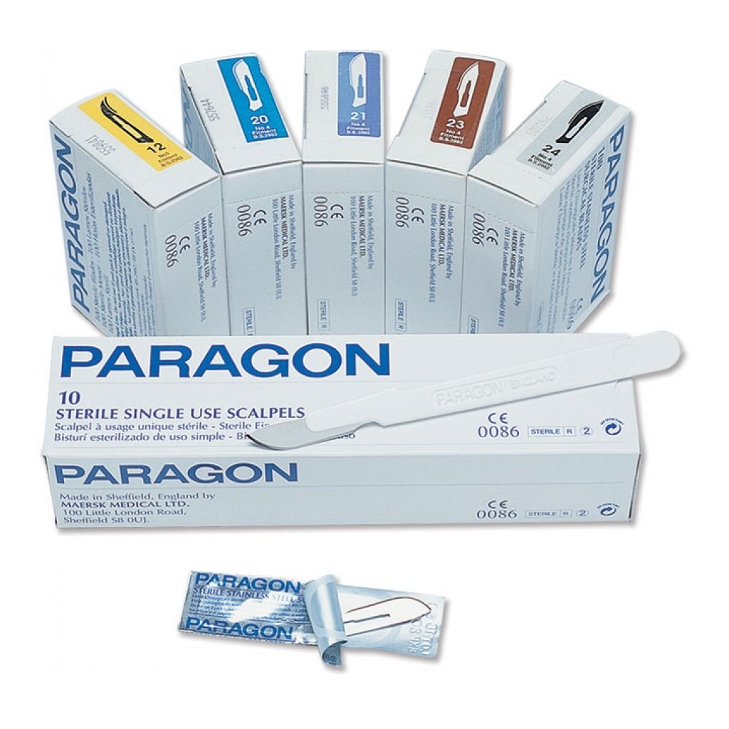Bisturi Paragon N.24 - Monouso Sterili - Conf. 10 Pz.