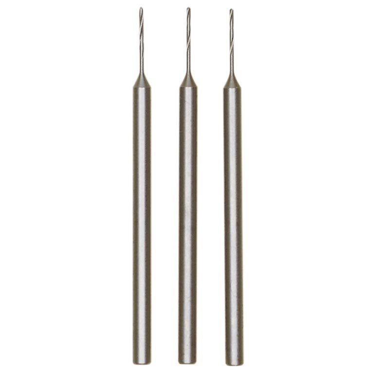 3 Punte Elicoidali HSS per forare Metallo Platica e Legno - Codolo ø 2,35 mm Punte ø0,8 mm - 28852