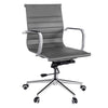 Poltrona per ufficio con Ruote - Base in Metallo-  Elevazione a Gas - Rivestimento in PU - Grigio HW61982GR222-09
