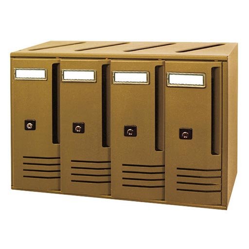 Cassetta postale a 4 posti - bronzo - 420x175xh300 mm - Serie Cubo - 20C4BR