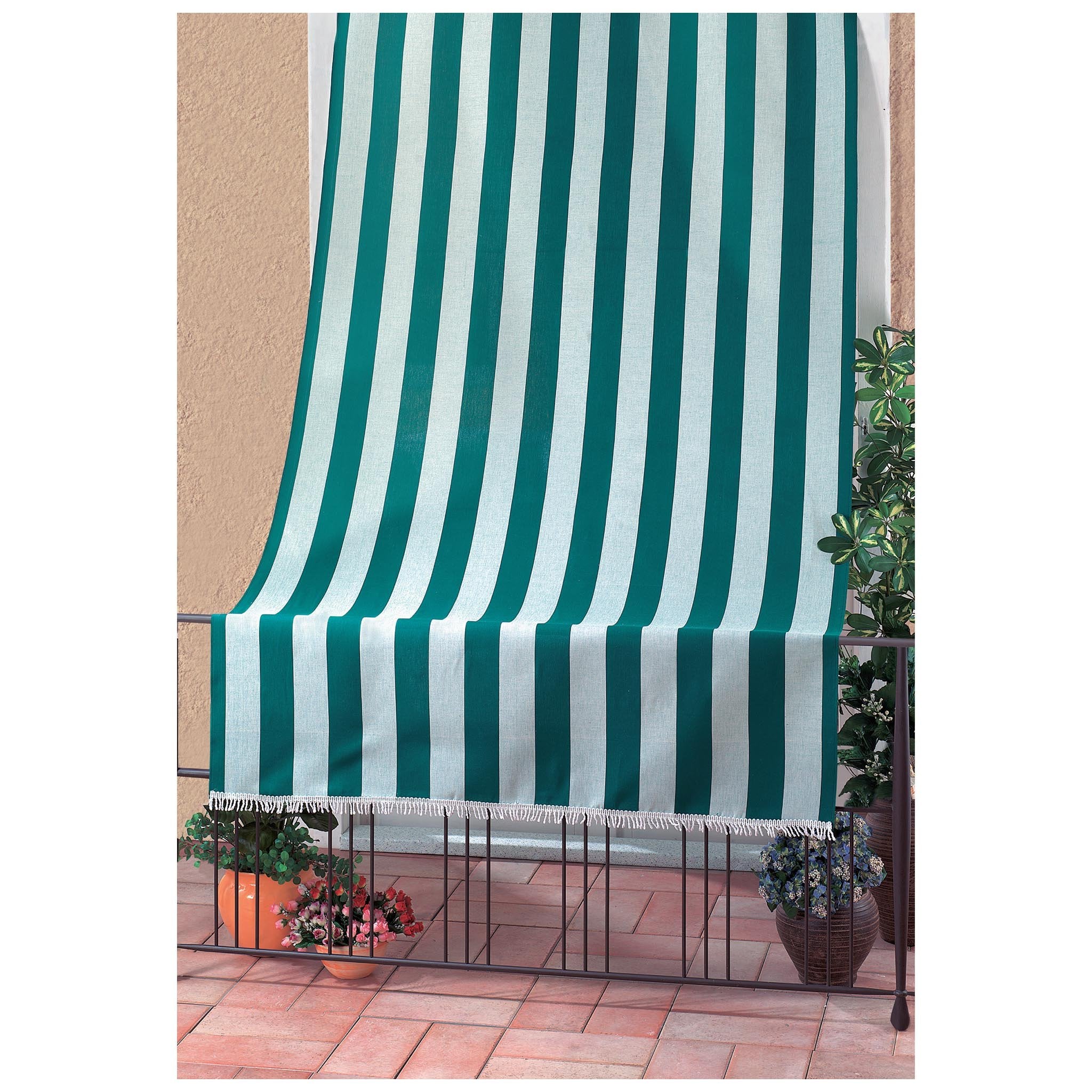 Tenda da sole antimosche 140xh300 cm in poliestere - bianco/verde