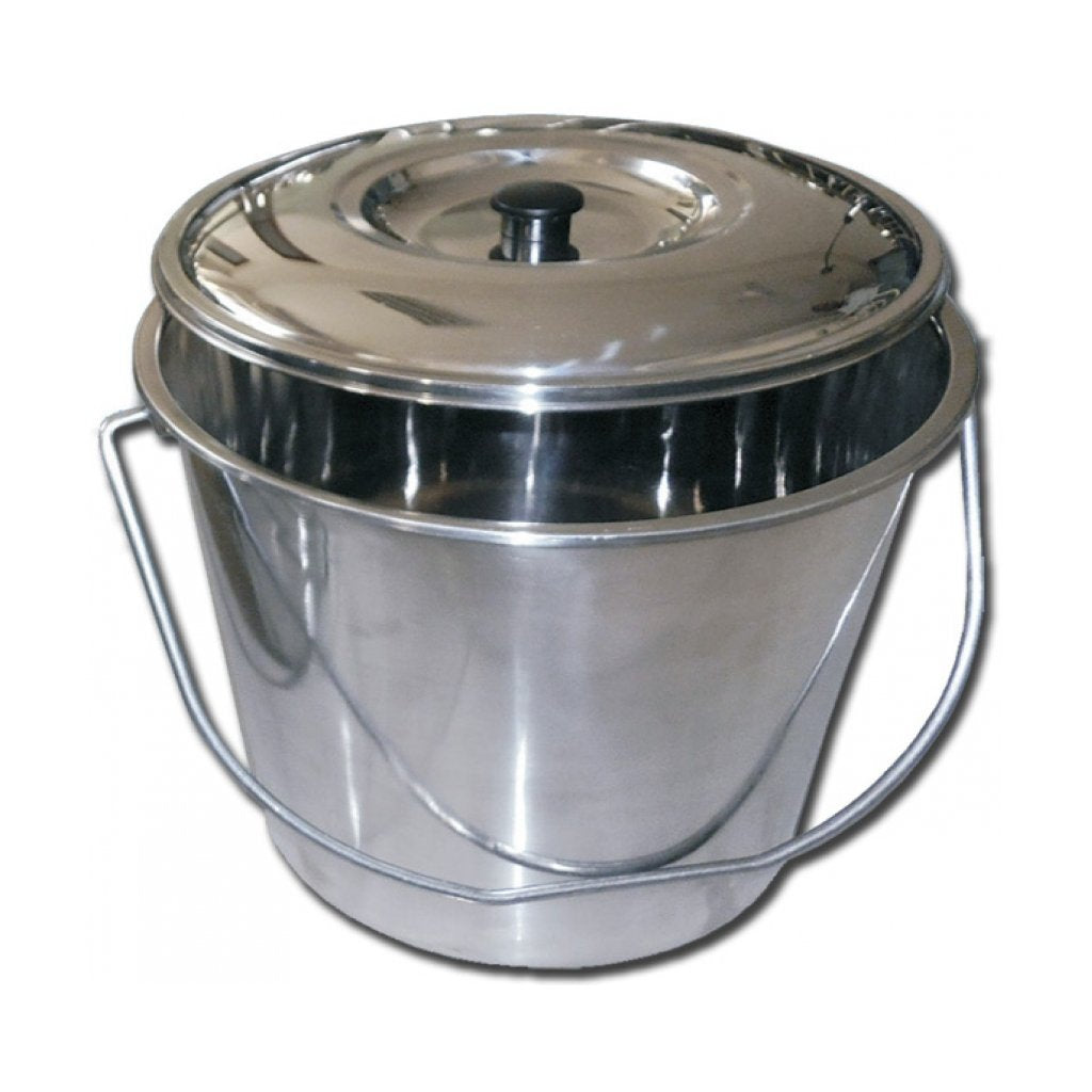 Cestino Acciaio Inox con Coperchio - 15 Litri - 1 Pz.