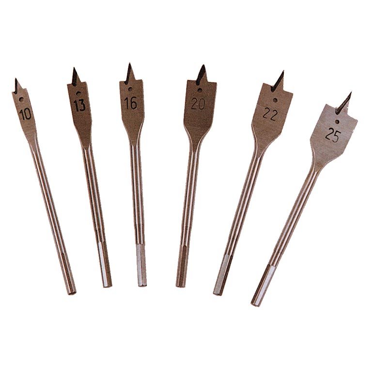 6 Mecchie per trapano per lavorazione legno Ø10-13-16-20-22-25 mm