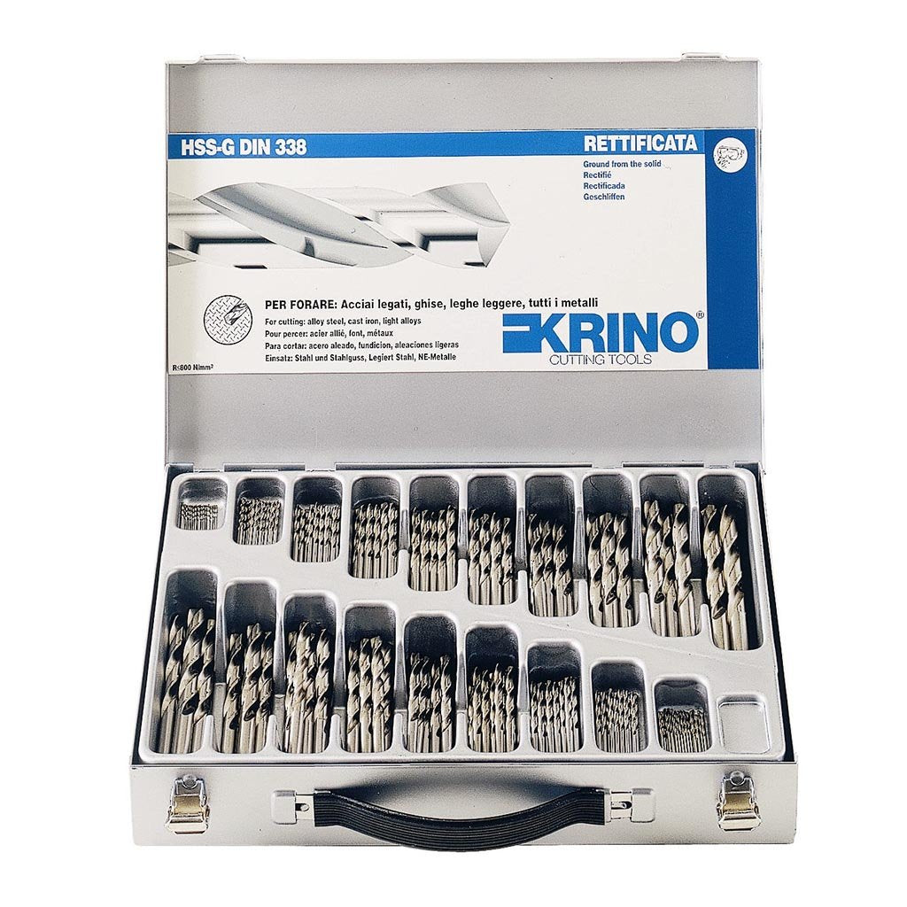 Cassetta 150 punte rettificate per trapano - Diametro 1 / 10 mm x 0,5