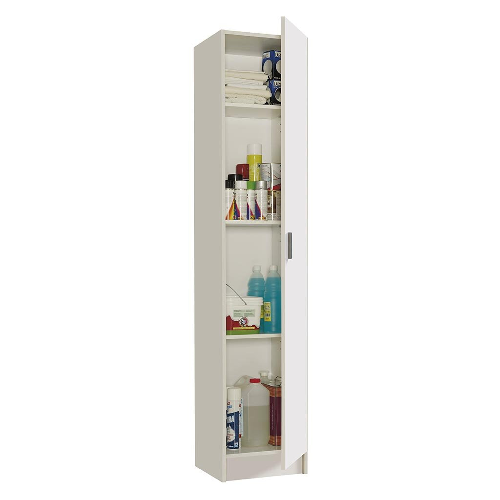 Armadio Multiuso - 1 Anta + 4 Ripiani - 37X37X180H Cm