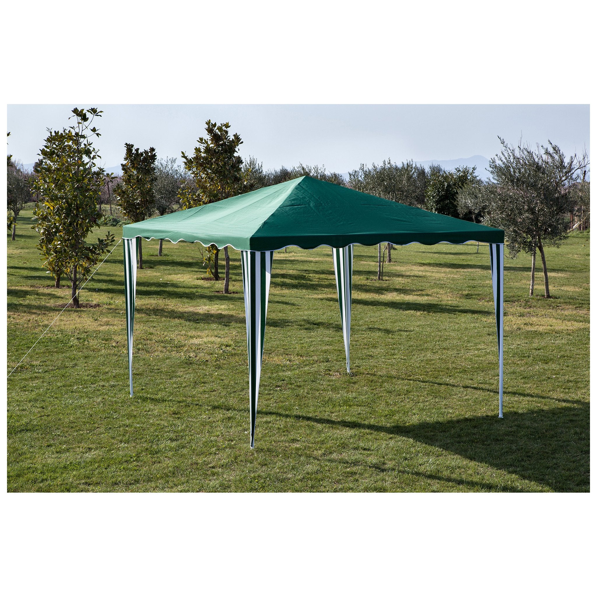 Gazebo da giardino in acciaio con telo in poliestere 200x200xh255 cm Verde