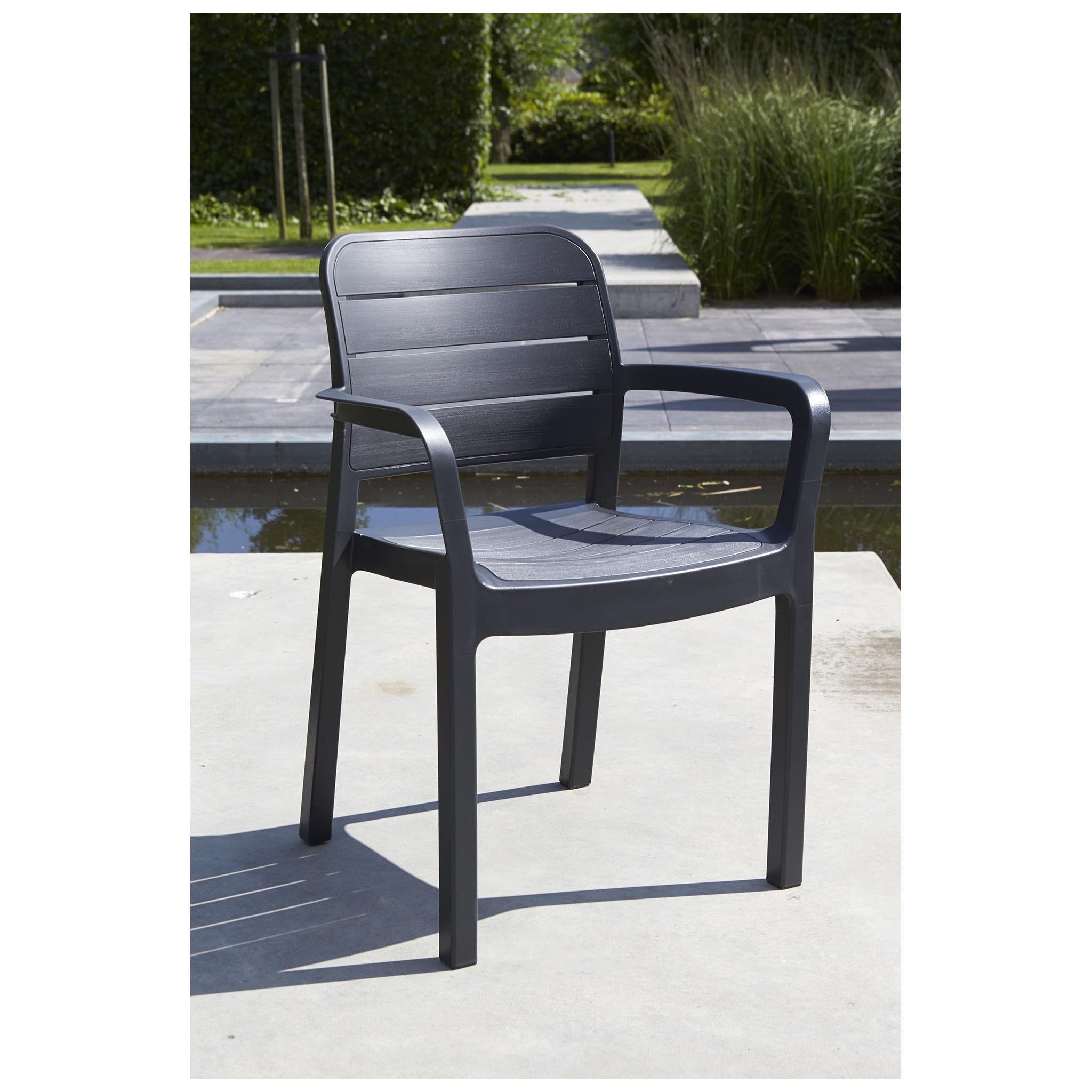 Sedia da Giardino in resina antiurto 58x53xh83 cm Graphite - Modello Tisara