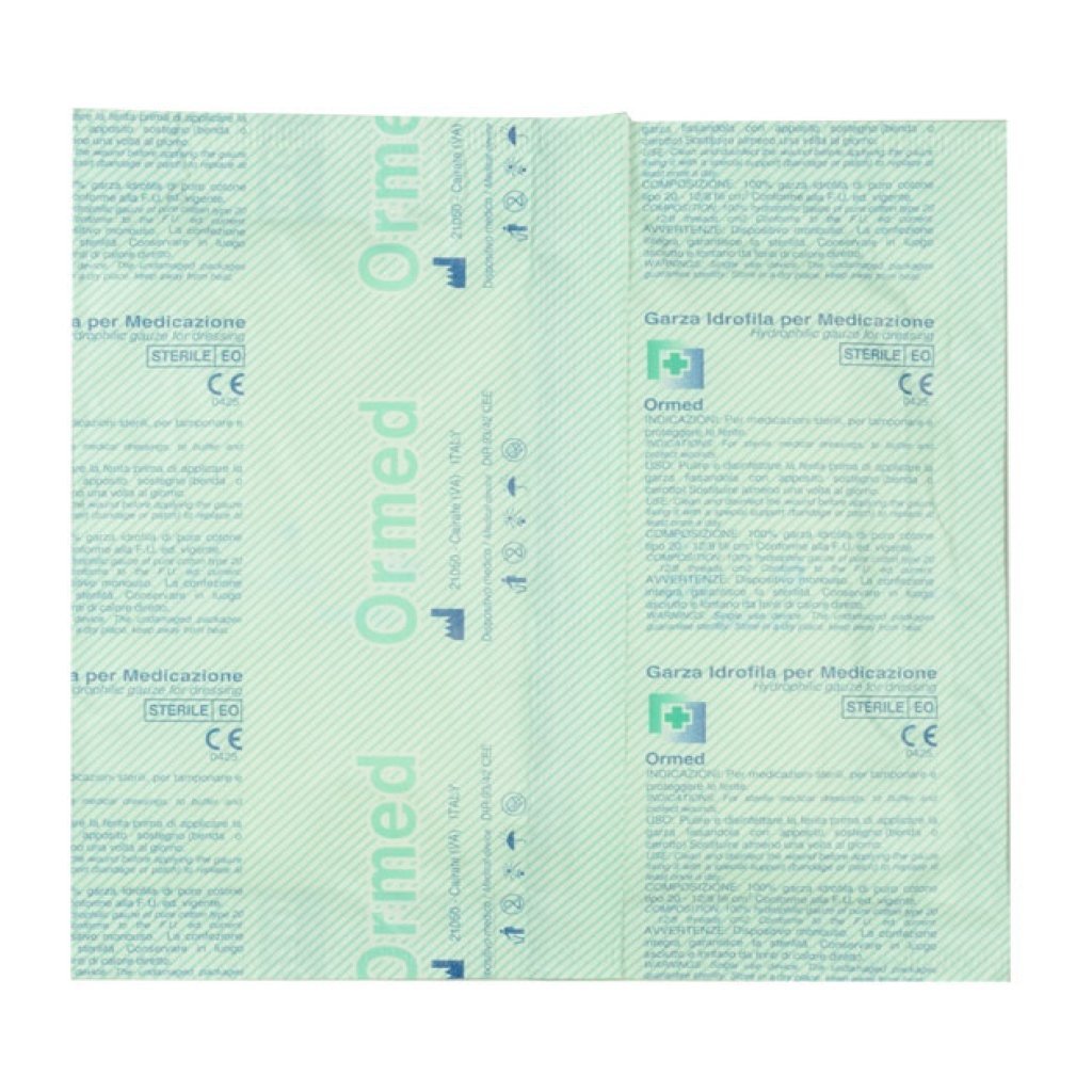 Garza Cotone Sterile 15X15Cm - Buste da 25Pz. - Conf. 100 Buste