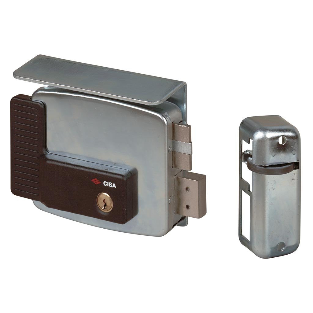 11761 - Elettroserratura per Cancello Cilindro interno ed esterno fisso + scrocco 2 mandate - Entrata 60 mm Mano Sinistra