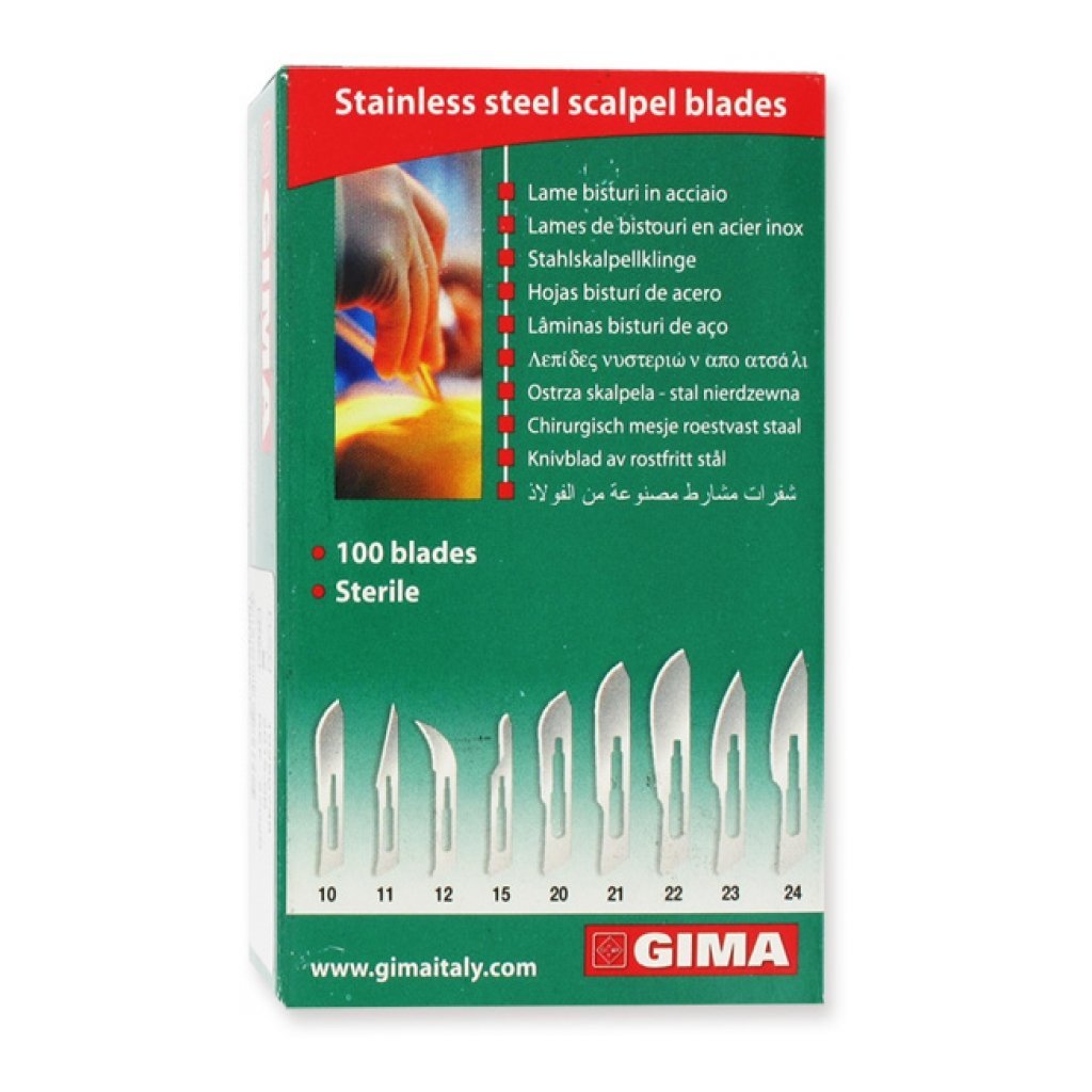 Lame Gima Inox N. 10 Sterili - Conf. 100 Pz.