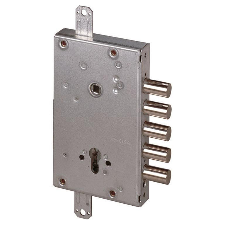 56505 48B - Serratura Porta Blindata Applicazione Planare con triplice chiusura 5 catenacci - Entrata 64 mm