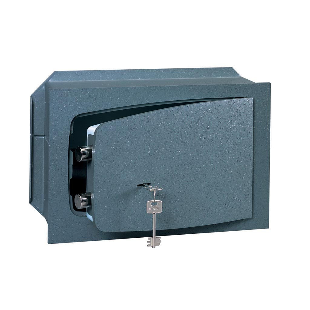 Cassaforte a muro con chiave 36x24x19,5 cm Spessore 8 mm - 2 catenacci + 1 ripiano 8A010.31