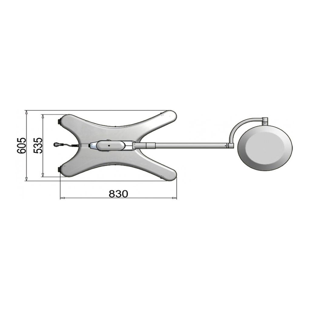 Lampada Scialitica Tris a Led - Su Carrello + Batteria - 1 Pz.