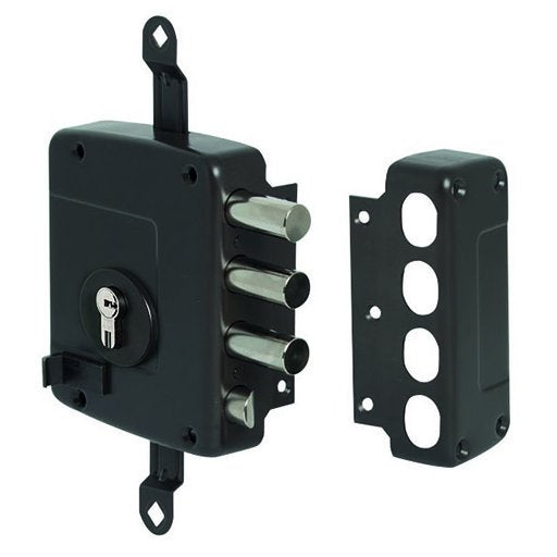 56167.60.1 - Serratura senza aste e cilindro con Triplice chiusura Scrocco e 3 catenacci - Entrata 64 mm Mano Destra