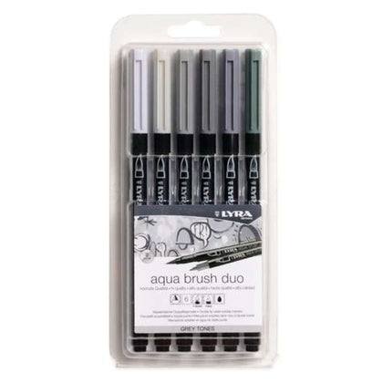 SET 6 PENNARELLI  AQUA BRUSH DUO grey tones x1